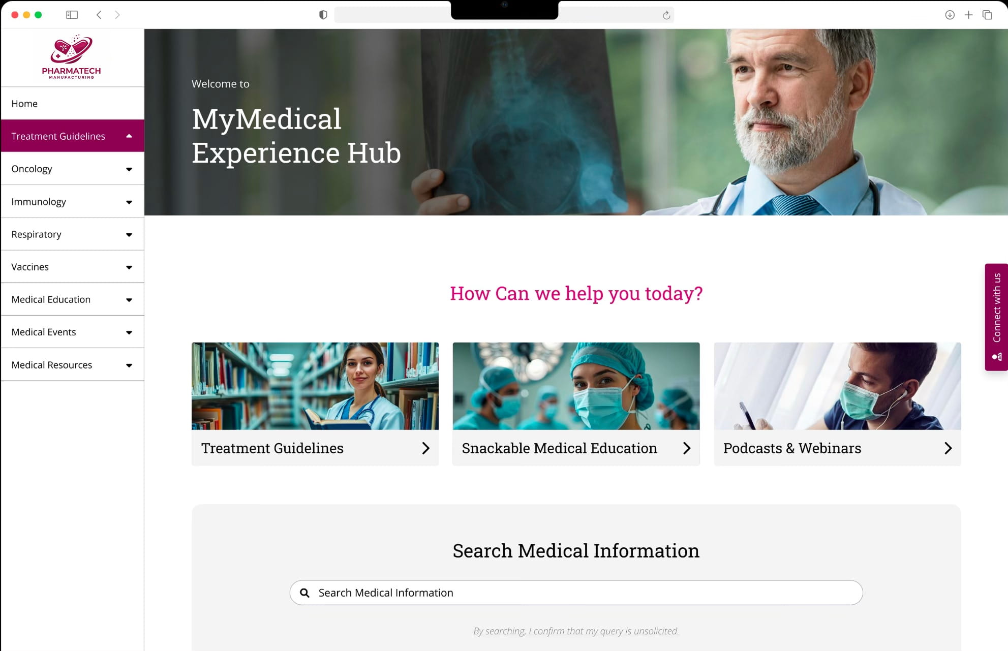 Medical Portal Design Mockup - HCP Portal Audit